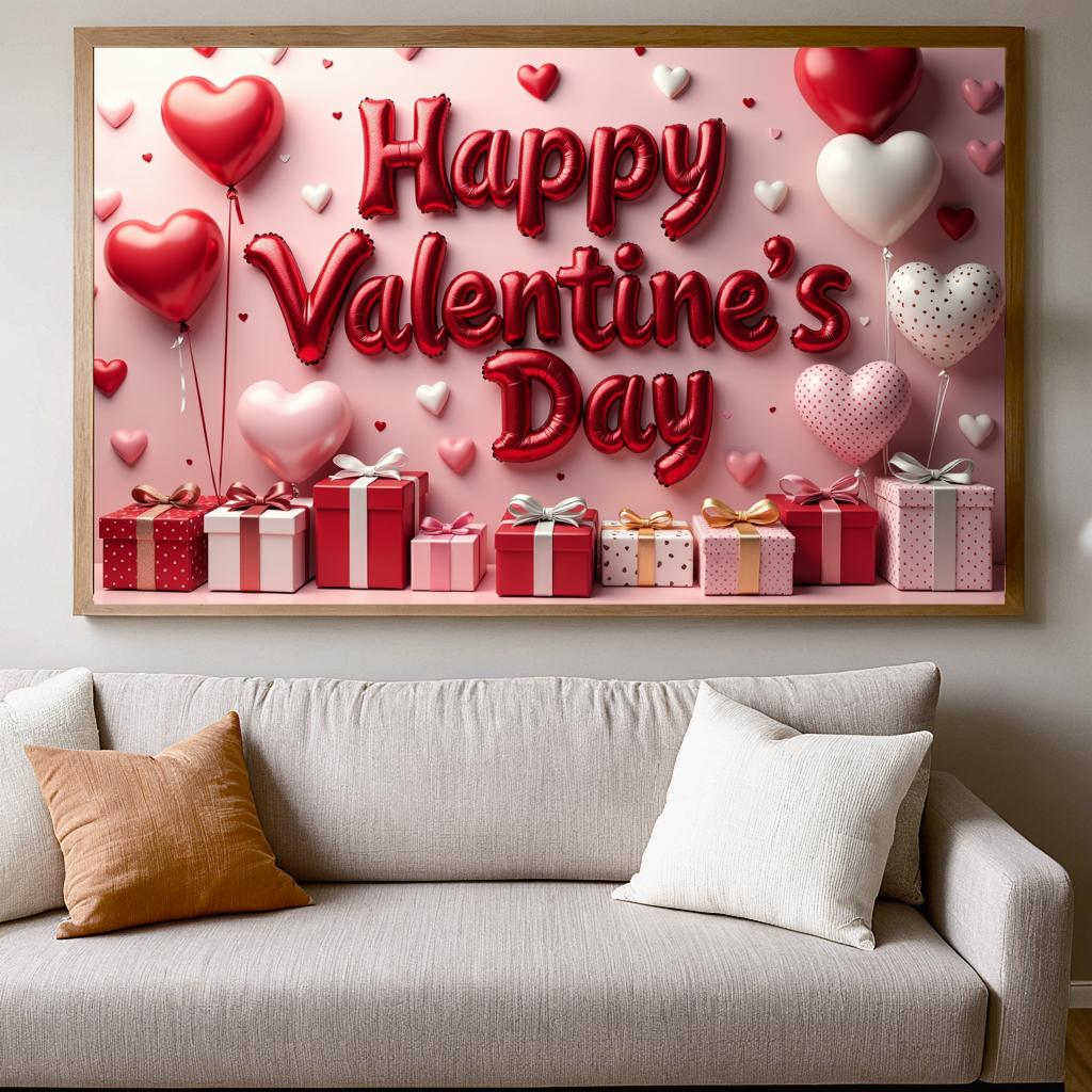 Portable Balloon Backdrop Charming Colorful Easy-to-hang Anniversary Display Thematic Event Decor for Valentine's Day