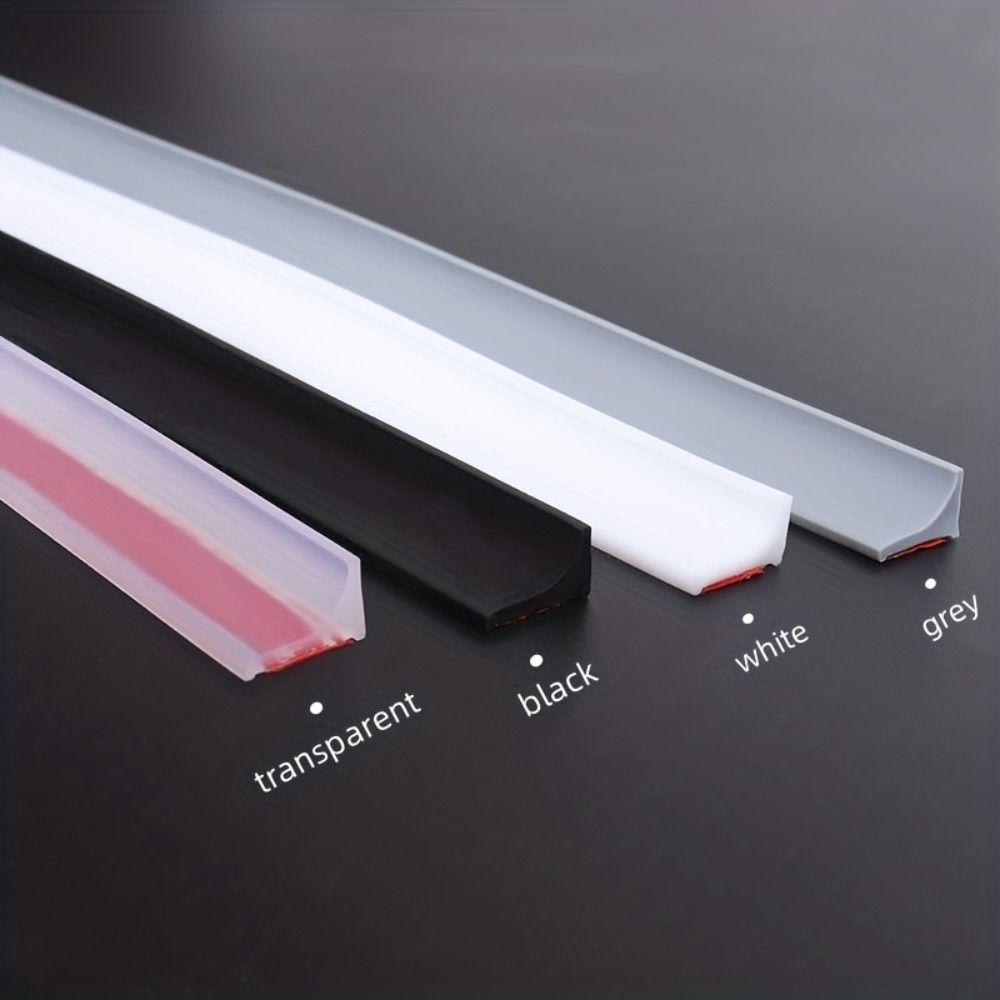 Self-Adhesive Floor Retaining Barrier L-shaped Shower Barrier Silicone Water Barrier  Toilet Sinks