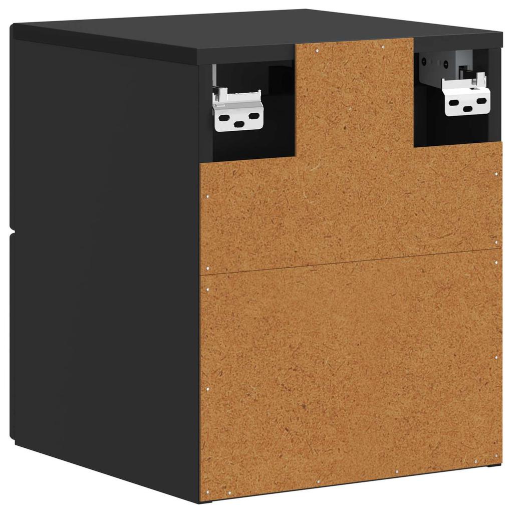 Wall Mounted Nightstand Black 33 X 34.5 X 40 Cm