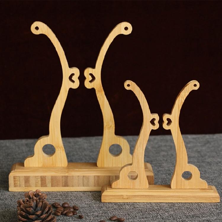 Round Fan Holder Stable Bamboo Fan Bracket Frame Display Tool Desktop Decoration