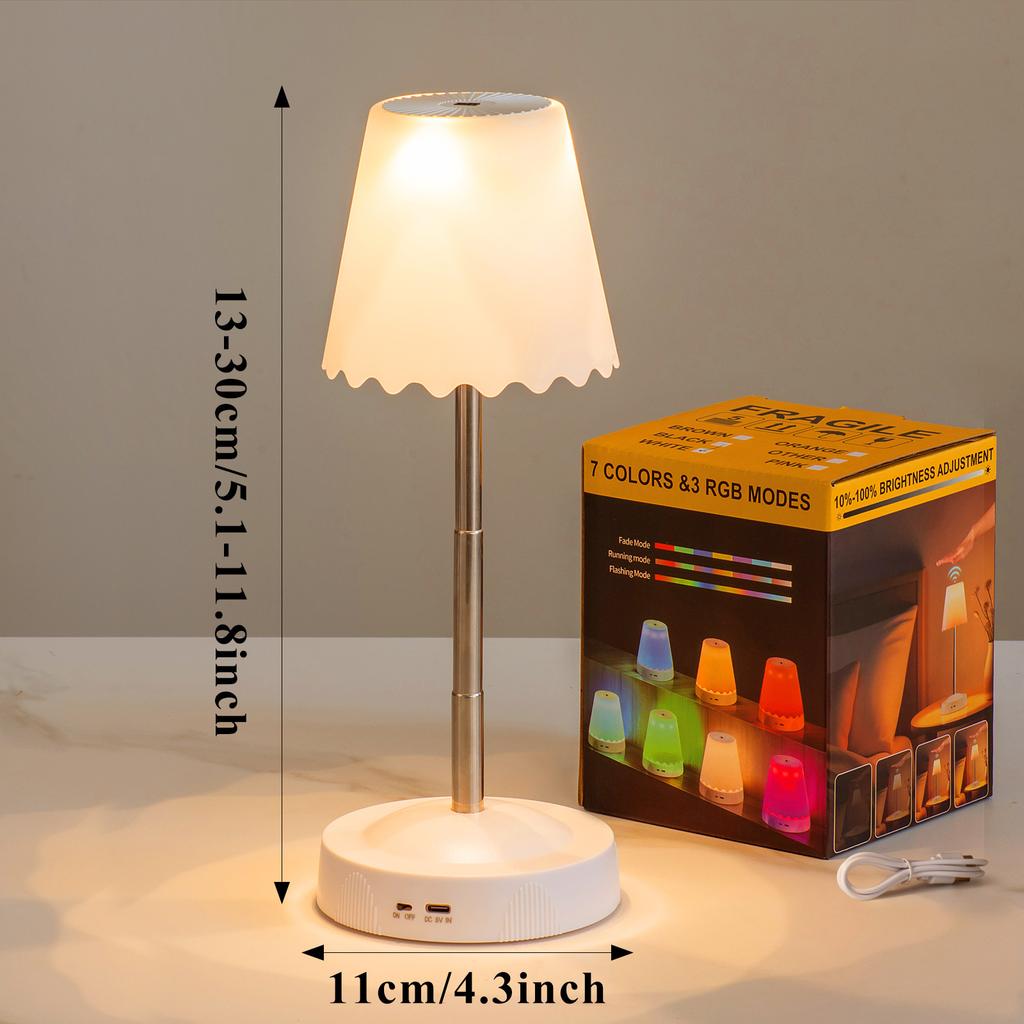 Rechargeable Desk Lamp Smart Cordless Adjustable Height Ambient Light Battery Powered Table Lamp for Bedroom Restaurant