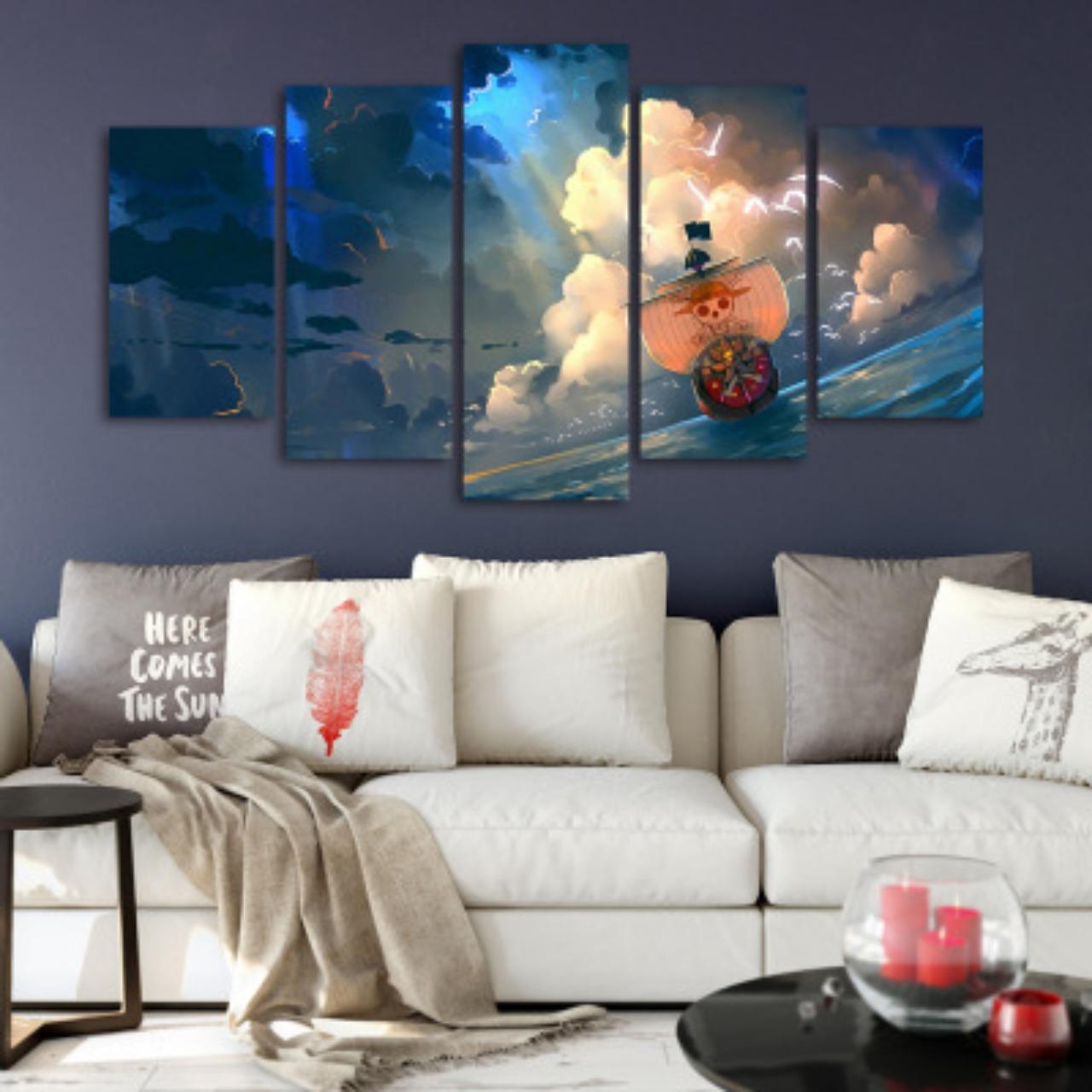 

5 шт. Картина на холсте аниме простой Луффи подвесная картина гостиная диван фон фреска мальчик дети прикроватная спальня украшение картина XL no frame