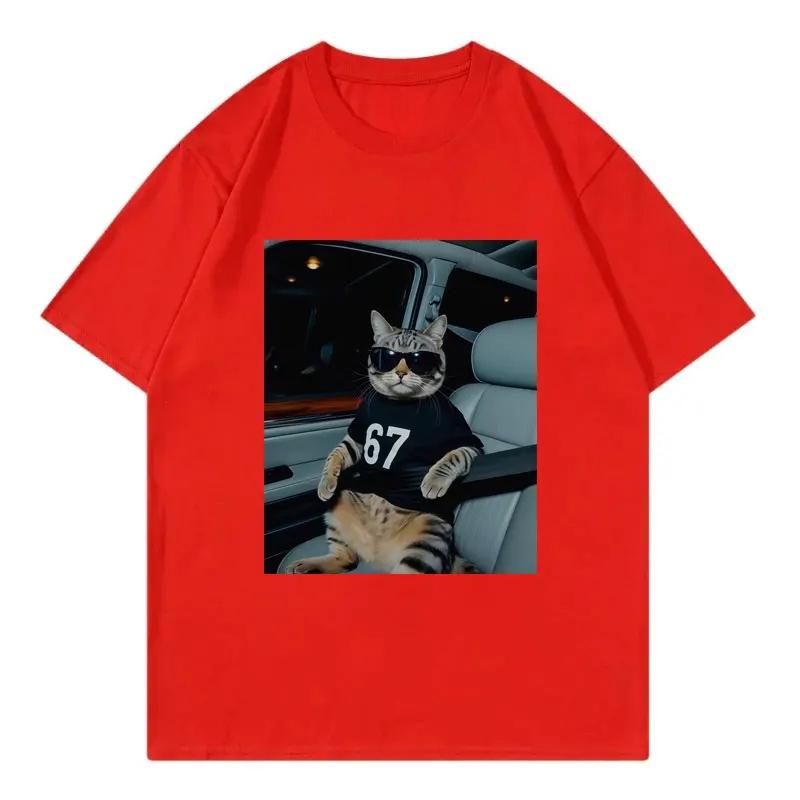 67 Cool Cat Funny Meme Graphic T Shirts Men Women Clothing Fashion Oversized Tshirt Summer Casual Cotton Short Sleeve Tshirts