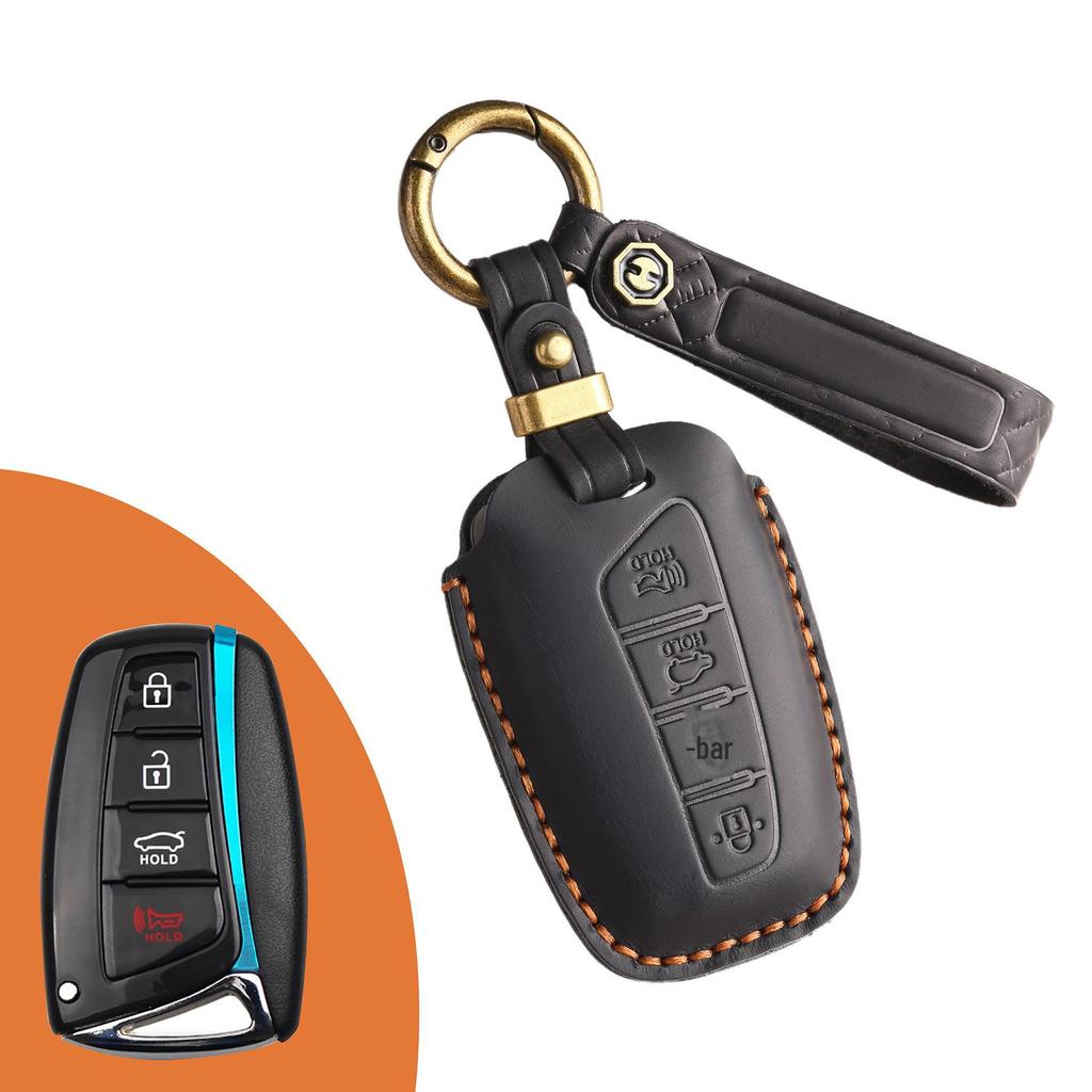 Genuine Leather Retro Key Cover for Hyundai IX45