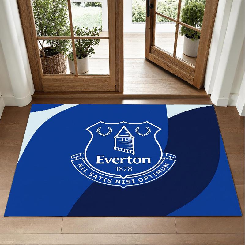 Everton Football Design Crystal Velvet Rug Soft Decorative Mat for Bedroom Entrance