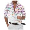 Men's Button Up Shirt Music Notes Collar 3D Print Daily Vacation Long Sleeve Print Clothing Apparel Hawaiian Casual Beach
