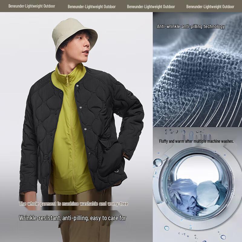 Jiaoxia Men's Round Neck Air Fleece Warm Jacket CL18824