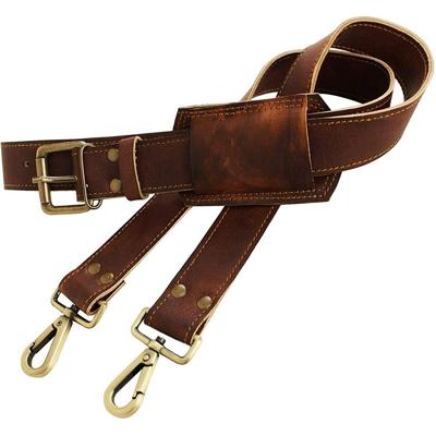 Męska torba na ramię z prawdziwej skóry o długości 48 cali i brązowym złotym osprzętem