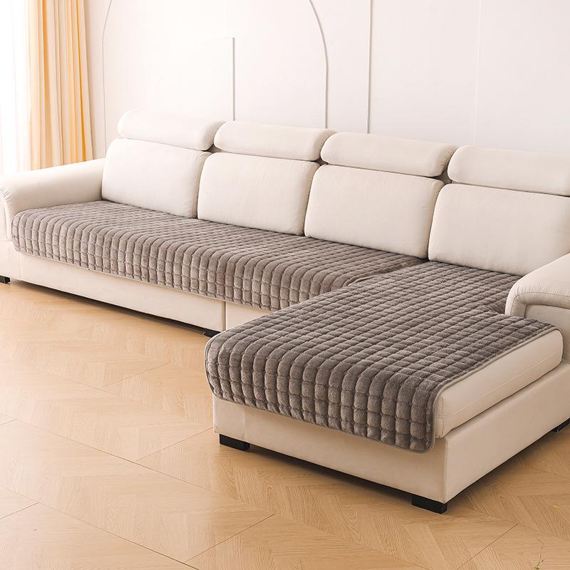Thickened Non-slip Flannel Sofa Cushion Cover for Autumn and Winter