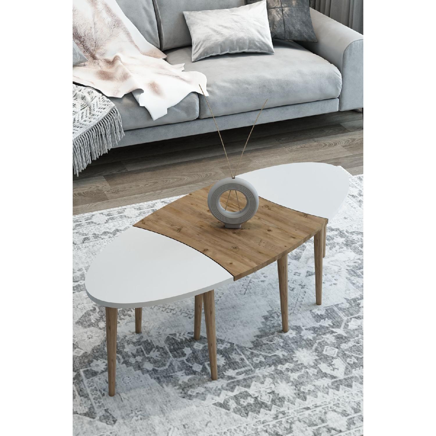 

Журнальный столик, 3 предмета, овальный дизайн, деревянная ножка, декоративный журнальный столик, журнальный столик для вложений