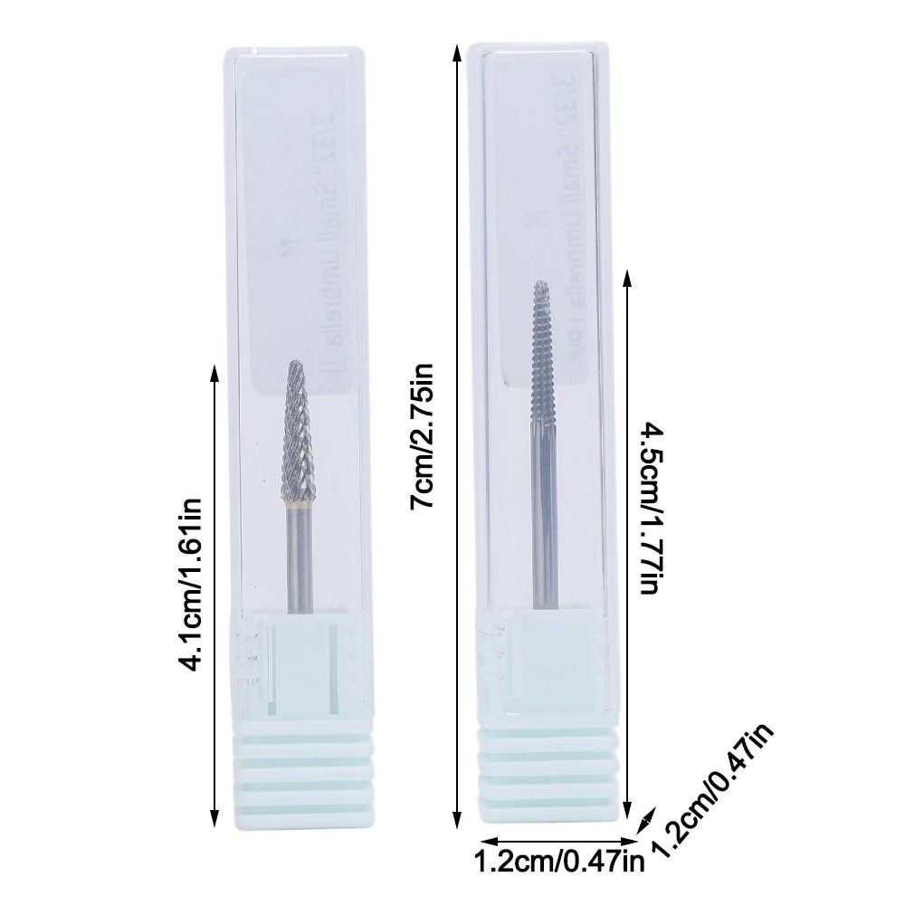 2PCS Needle Nail Drill Bits Multi-Function Cuticle Cleaner Bits Manicure Drill Head  Home Manicure