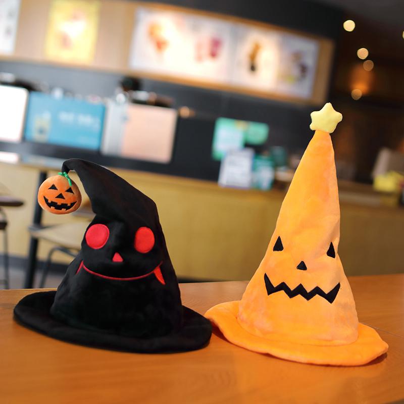 Fun Ideas Halloween Pumpkin Stuffed Hat Halloween Song Glow Demon Hat Stuffed Toy Holiday Gift for Boys and Girls Trick or Treat