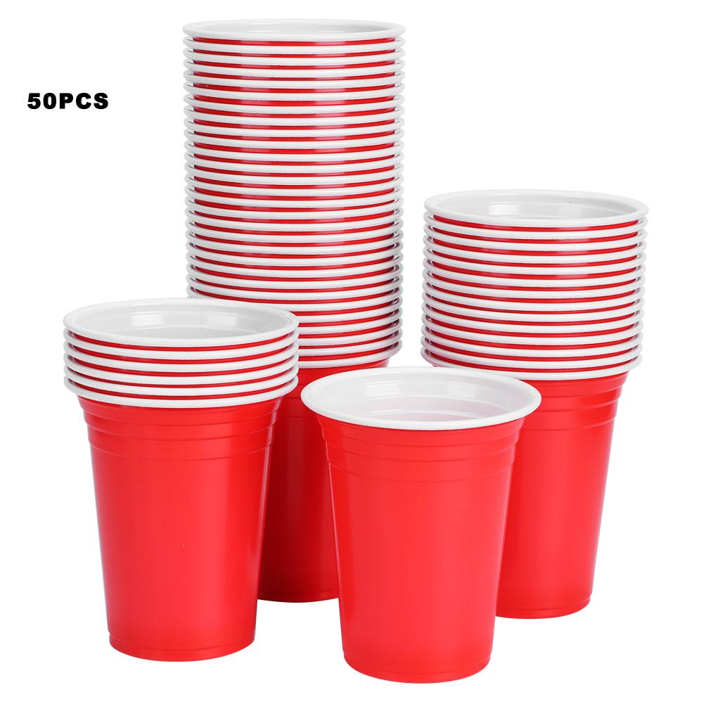 

50Pcs 360ml Disposable Party Cups Plastic Cup Party Game Supplies for Bar Barbecue Picnic