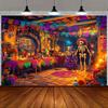 2D Flat 1-piece Banner, 1 Halloween and Day of the Dead Background Cloth - Mexican Style Decoration