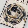 Women's 65" Silk Square Scarf with Magnetic Buckle – Autumn/Winter Print, Fashionable & Versatile Triangle Snood