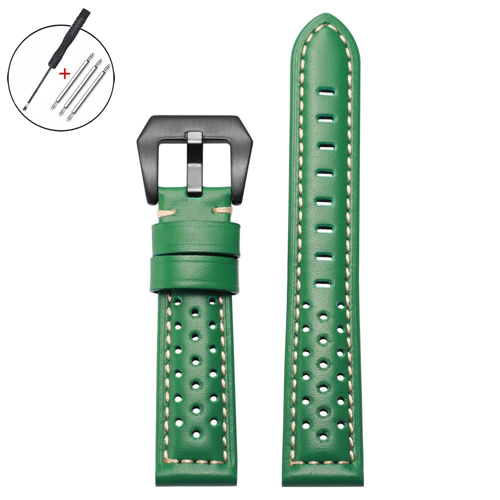 Handmade Genuine Leather Watch Straps 20mm 18/22/24/26mm for Panerai for Omega Soft Men Vintage Breathable Cowhide Bracelet Belt