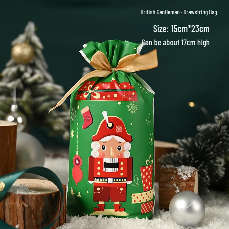 Christmas Gift Bag for Candy and Cookies - Kids' Drawstring Ribbon Bag