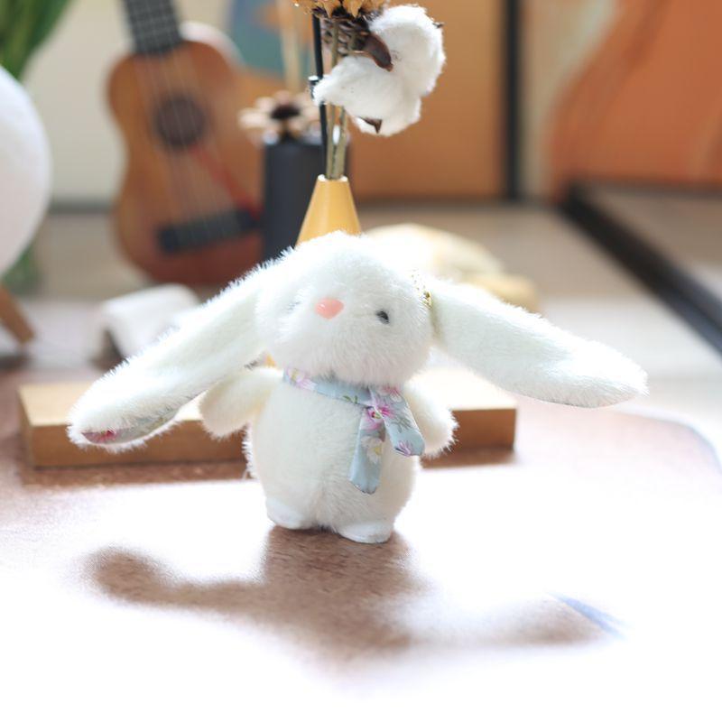 

Plush Rabbit Keychain Backpack Charm Toy With Scarf Stuffed Gift Kids For StyleH