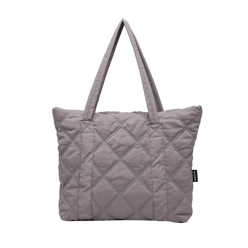 Borsa a tracolla casual da donna in piuma borsa a tote invernale a rombi