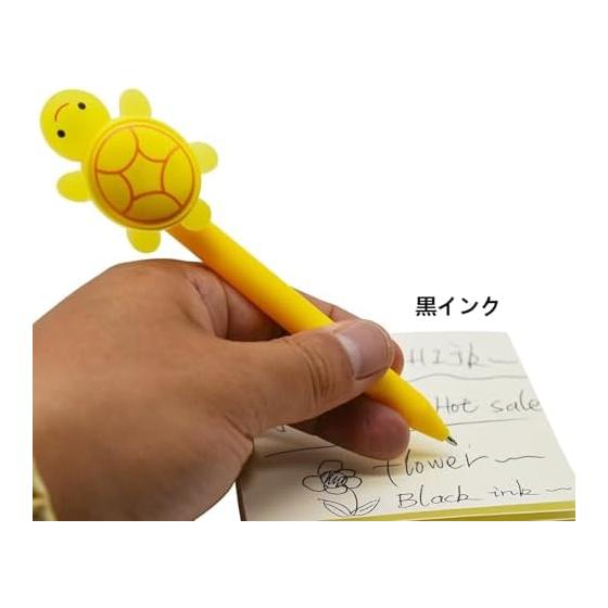 Maydahui Cute Sea Turtle Oil-Based Ballpoint Pens, Set of 6, 1.0mm Black Ink, Click Action, Adorable Turtle Design, Smooth Writing, Lightweight