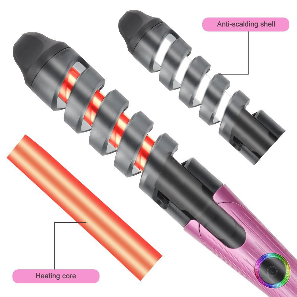 Ceramic Automatic Curling Iron with Negative Ion Technology - Water Ripple & Big Wave Styles
