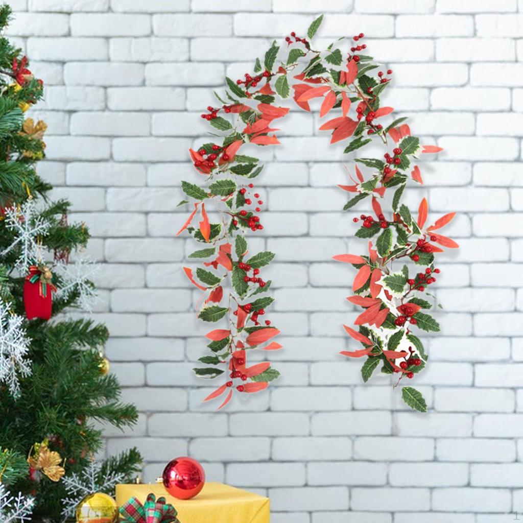165cm Christmas Decoration Rattan Garland Artificial Plants Rustic Lifelike Wall