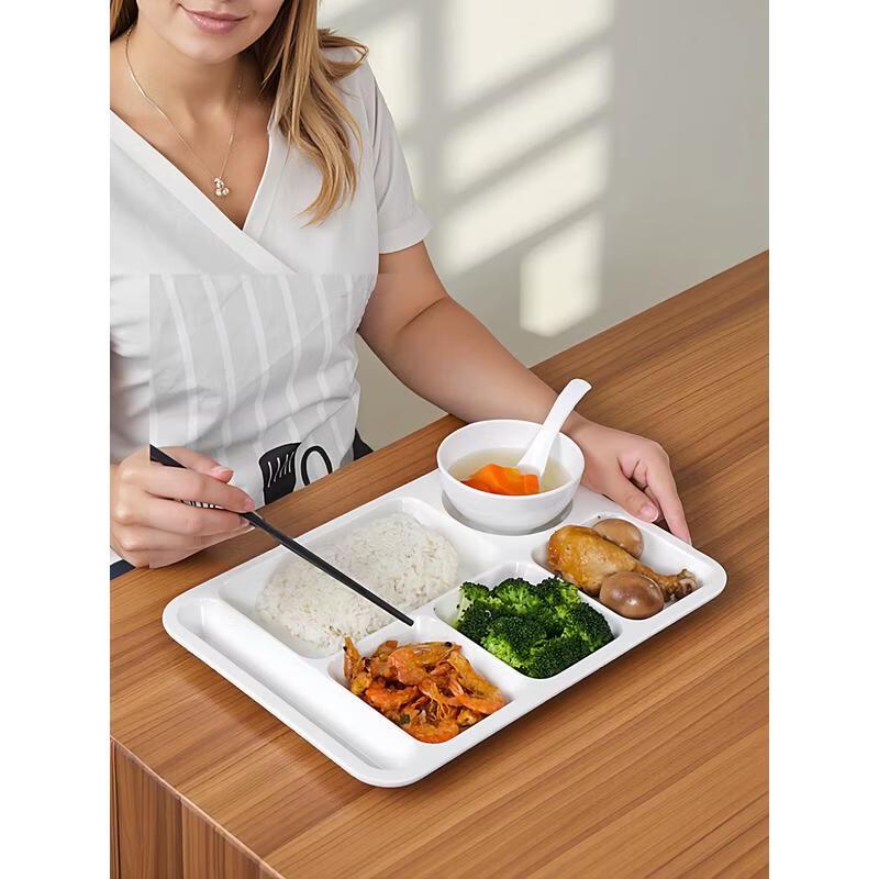 HANDUNYOU Commercial Melamine Divided Dinner Plate