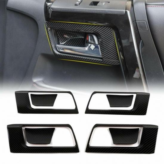 Carbon Fiber Door Handle Bowl Frame Trim Decor Cover Bezels for 4Runner 2010+