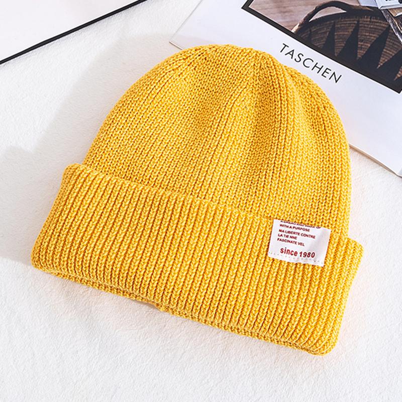 Women's Winter Hats Casual Candy Color Beanie For Female Streetwear Warm Knitted Hat Outdoor Knitted Hat