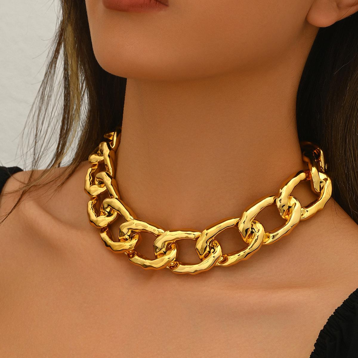 

Минималистичное колье с чеканной текстурой - Панк Хип-хоп дизайн