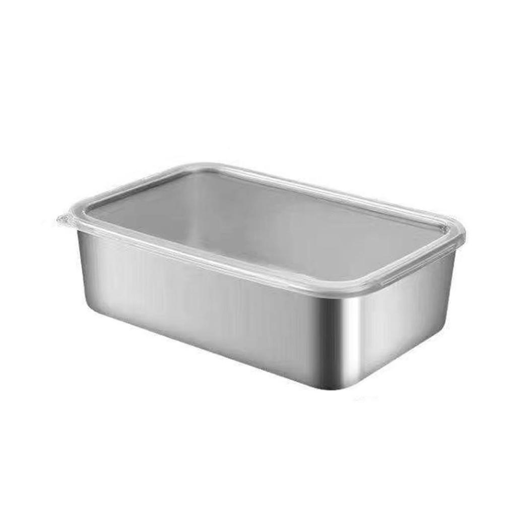 Cooking Utensils Stainless Steel Storage Box Stainless Steel 1Pcs Fresh Box Large Size With Plastic Cover Exquisite High Quality