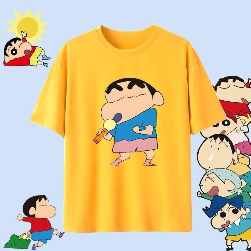 Crayon Shin Chan Shinnosuke Shiro Kazama Print T Shirt Women Unisex Oversized Cute Cartoon Short Sleeve Casual Tee