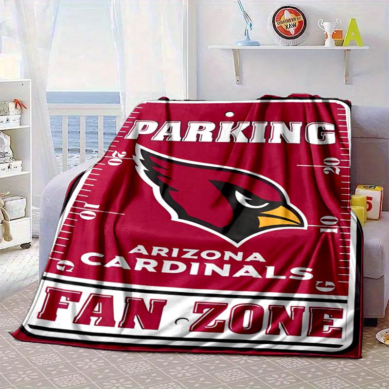 Arizona Cardinals Logo Portable Blanket/Soft Blanket Bedding Blanket Suitable for Travel Camping Living Rooms Offices Sofas Fan Gifts