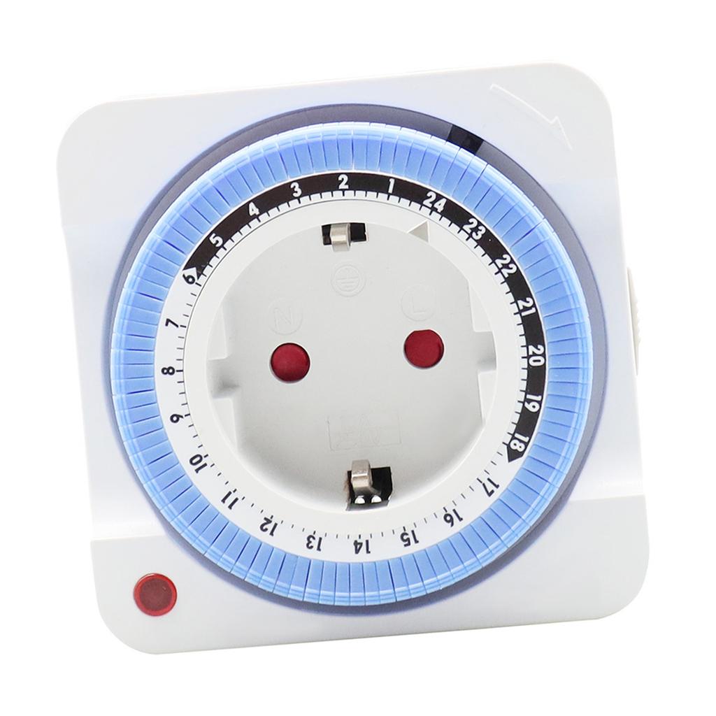 Prise Minuteur 24 Heures Interrupteur Mécanique Programmable Électrique Intérieur Mural à Brancher