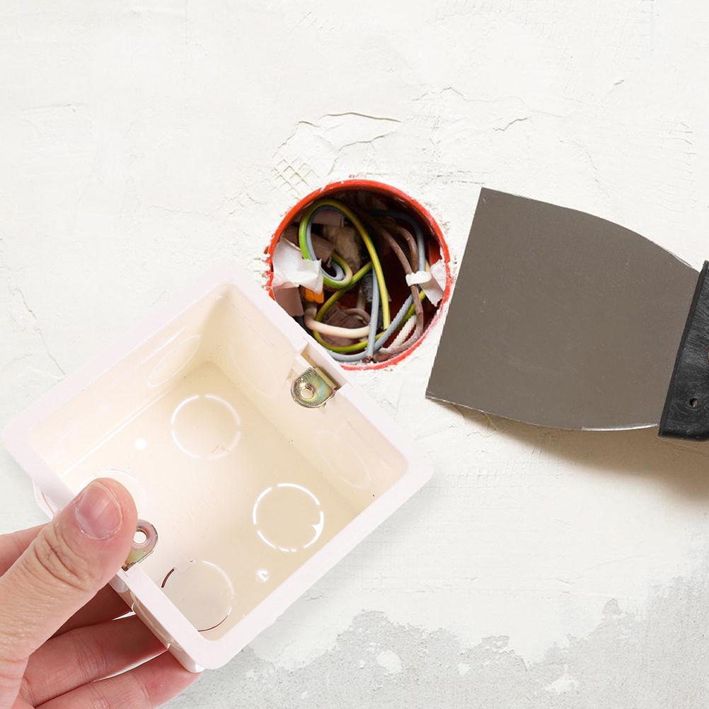 12Pcs 86 Type Electrical Box PVC Wall Socket Concealed Outlet Box Electrical Project Installation Case PVC Wall Socket Boxes