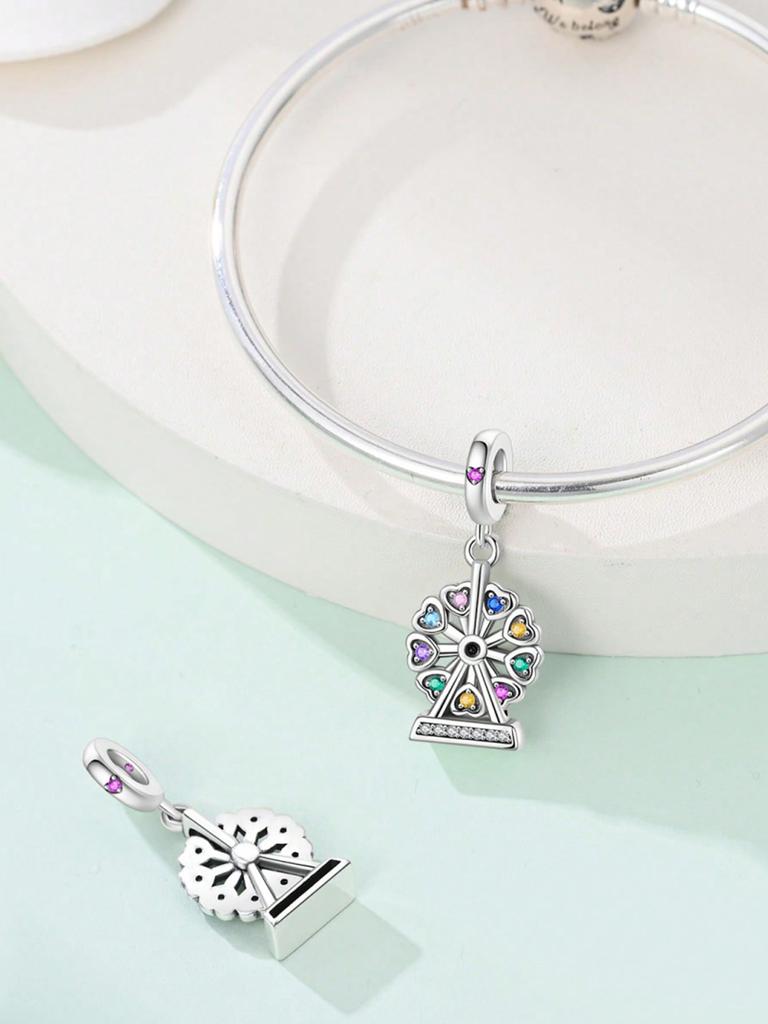 Zawieszki Srebro Miedziane Kolory Miłość Krzyż Diabelski Młyn Koraliki Zawieszka Charm Do Oryginalnej Bransoletki Dla Kobiet Biżuteria DIY Miłość Prezent