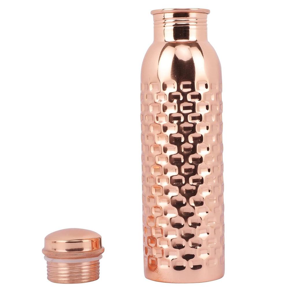 Copperware Accu Copper Bottle, 950 Ml, 1 Piece, Copper | Leak Proof | Eco-Friendly | Office Bottle | Gym Bottle | Yoga Bottle | Home | Kitchen