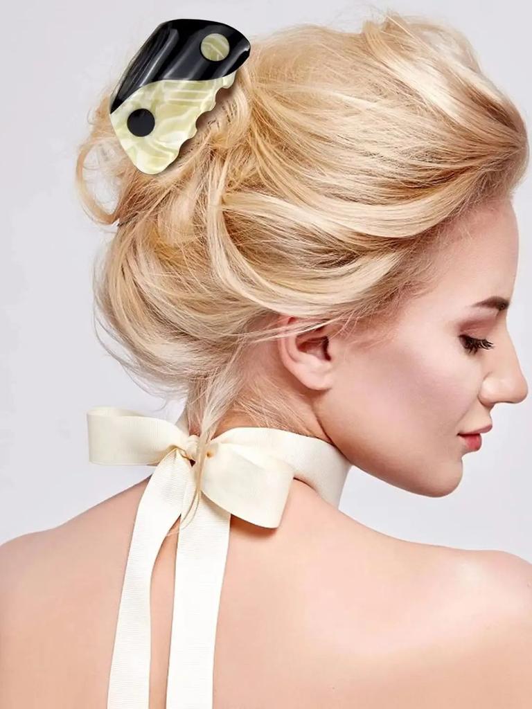 1pc Retro Yin Yang Pattern Acetate Hair Claw Clip Anti Slip Strong Grip Claw Clip Women's Headpiece