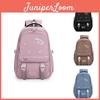 High School Student Backpack With Solid Color Letter Print For Campus Use