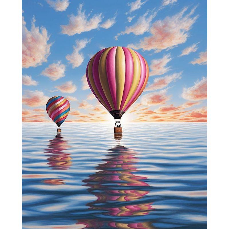 CHENISTORY Oil Painting By Numbers On Canvas,Hot Air Balloon,Paint Kit,Landscape,Handpainted,Pictures By Numbers,Decorative Gift