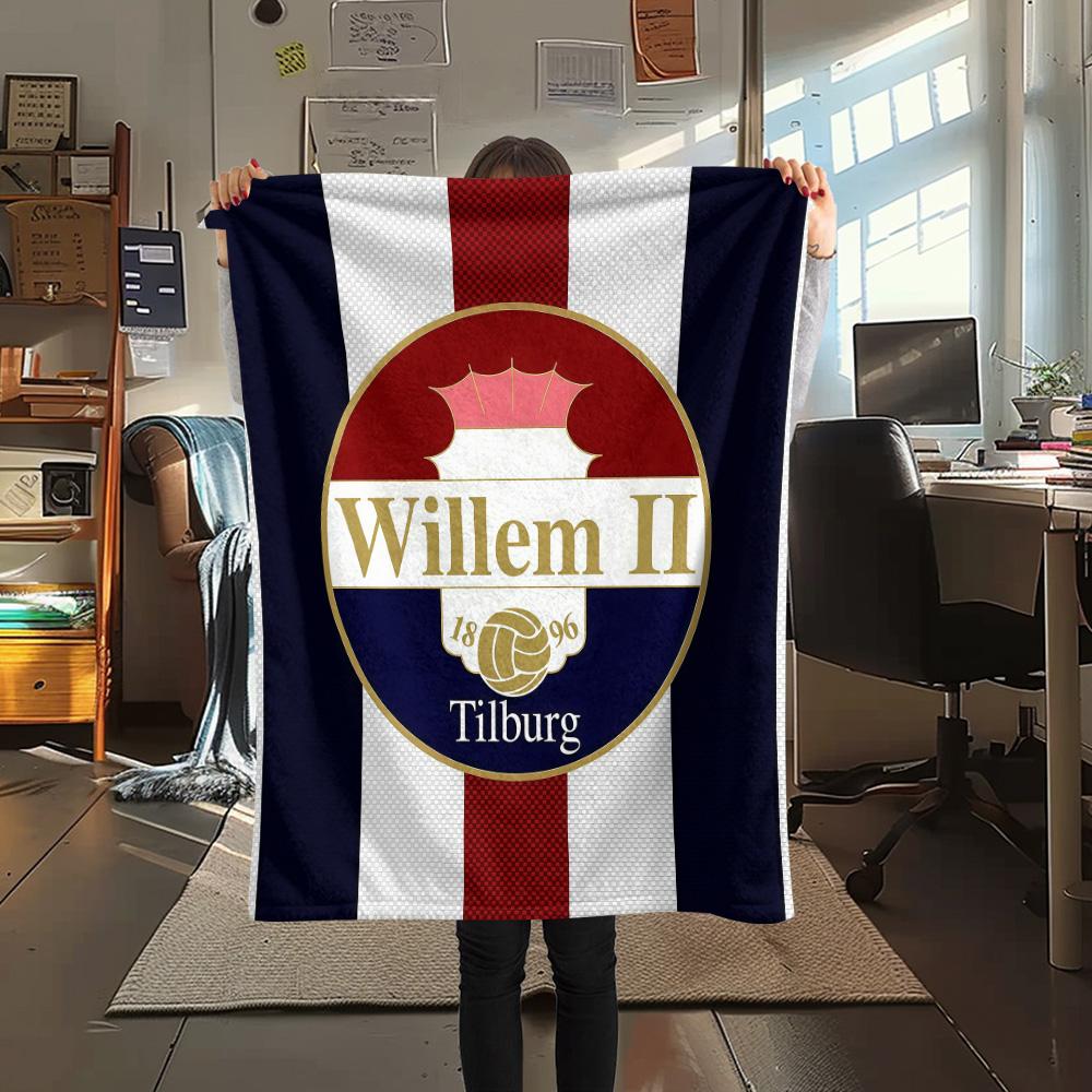 Willem II Tilburg Flannel Blanket, High quality Comfortable for All Seasons, Home Decor, Warmth and Comfort