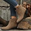 Zimowe klasyczne botki Chelsea dla kobiety Prawdziwy zamsz Szpiczasty nosek Koturny Obuwie do kostki Proste Wygodne Kowbojki Damskie
