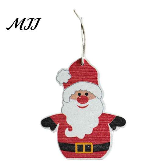 Heart Star Shaped Pendants Christmas Tree Wooden Pendant, Vintage Cartoon Ornament with Lanyards, Family Party Decors Lightweight Pendant for Holiday