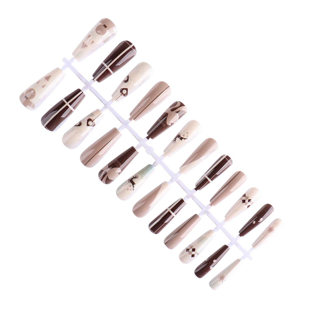 

24X Праздничные принадлежности для ногтей Рождественский декор Наконечники для ногтей Двусторонний клей Съемные праздничные аксессуары type 1