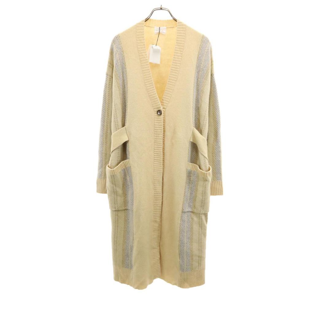 unused FIKA Long sleeve Knit long cardigan M Ivory Women Used