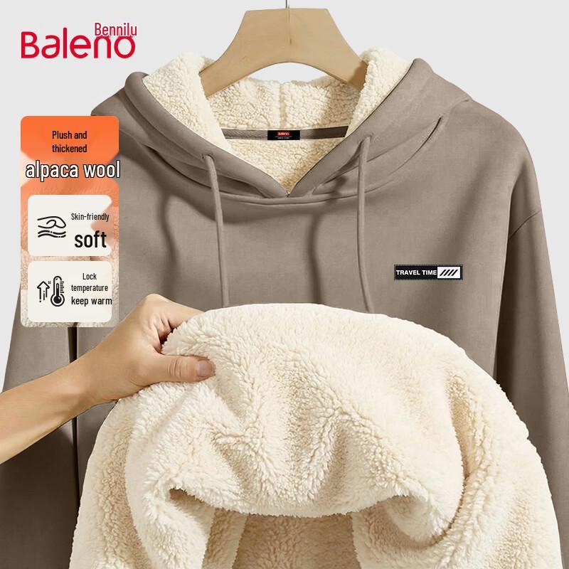 Baleno Men's Heavyweight Fleece Lined Hooded Sweatshirt