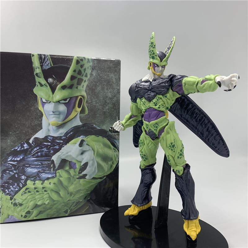 FigureCrazy Cell Figure Ultimate Shape Dragon Ball Z Goku Battle Soldiers Cell DBZ Figure Brush PVC Action Figure Collect Toy