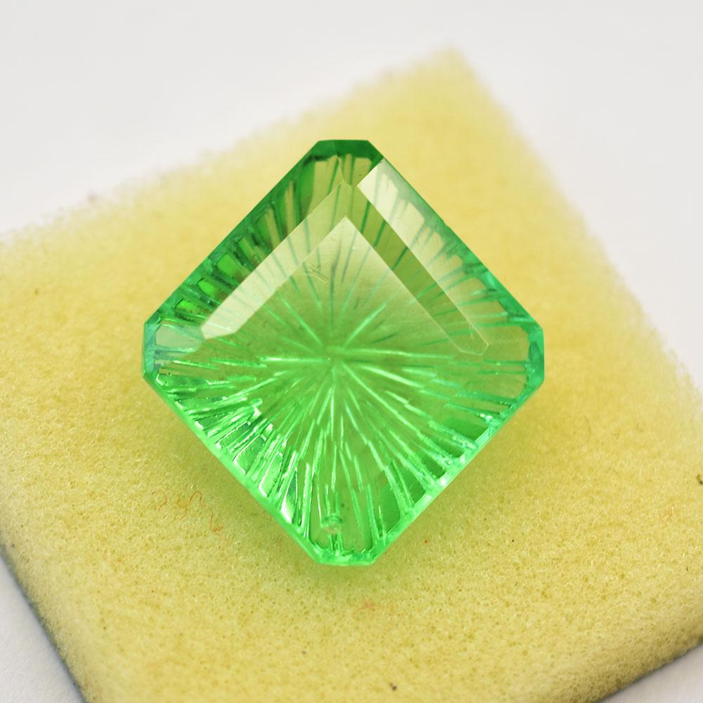 Natural Green Topaz Loose Gemstone Square Shape 22x22mm for Jewelry Making and Gem Collections