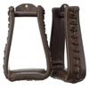 Western Stirrups Saddle Tack Handmade Black Leather Covered Pair .