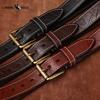 Genuine Bison Leather Shrinkage Vintage Rough Grain Belt Men's High Quality Cowhide Tree Grain Belt